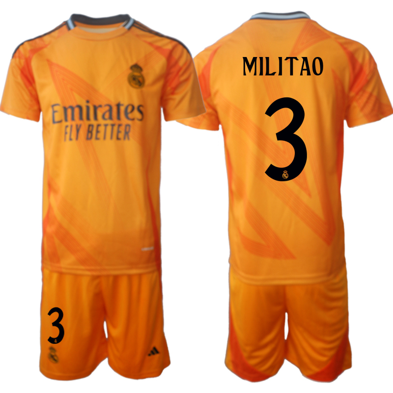 Men 2024-2025 Club Real Madrid away orange #3 Soccer Jersey